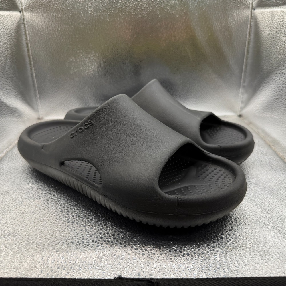 Size 7M/9W Crocs Mellow Black Recovery Unisex Comfort Slip On Slides